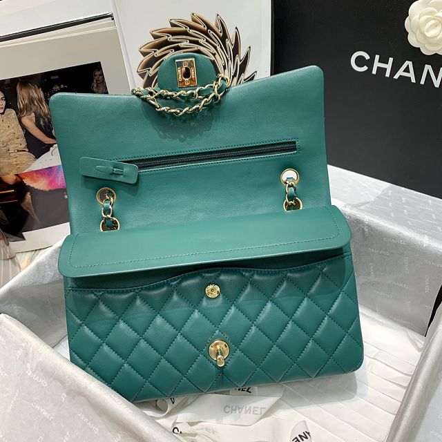 CC original lambskin medium flap bag A01112 green