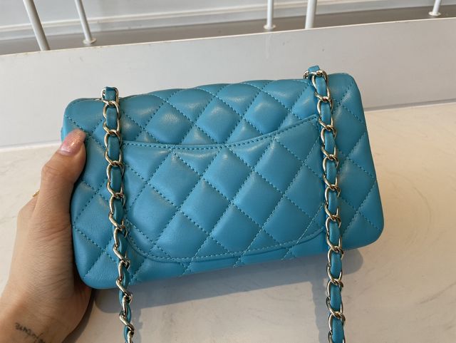 CC original lambskin mini flap bag A69900 blue