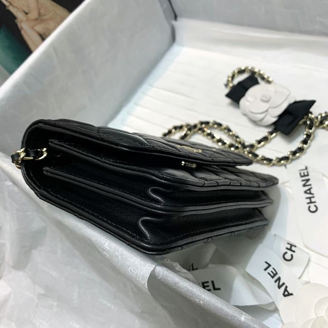 CC original lambskin mini wallet on chain AP2160 black