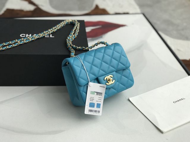 CC original lambskin super mini flap bag A35200 blue