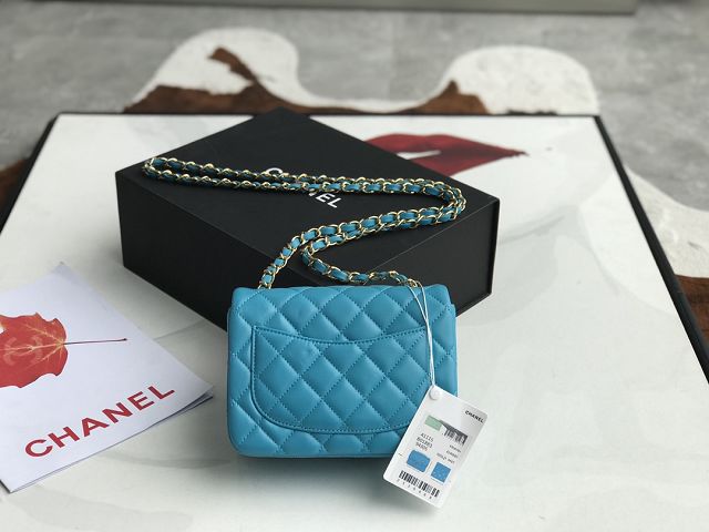 CC original lambskin super mini flap bag A35200 blue