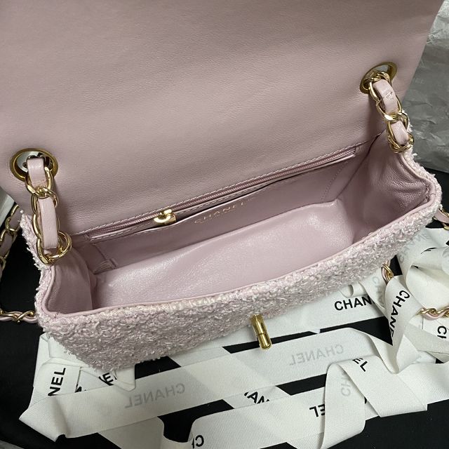 CC original tweed mini flap bag A69900 pink