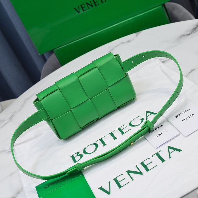 BV original lambskin cassette belt bag 639367 green