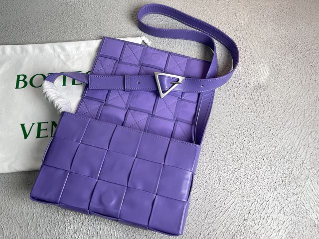 BV original aged calfskin cassette crossbody bag 667298 purple