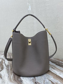 Celine original calfskin bucket 16 bag 195573 grey