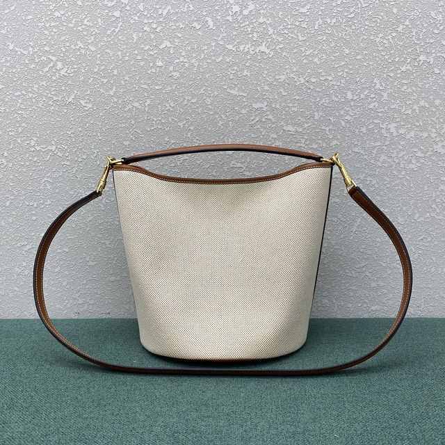 Celine original calfskin bucket 16 bag 195573 white