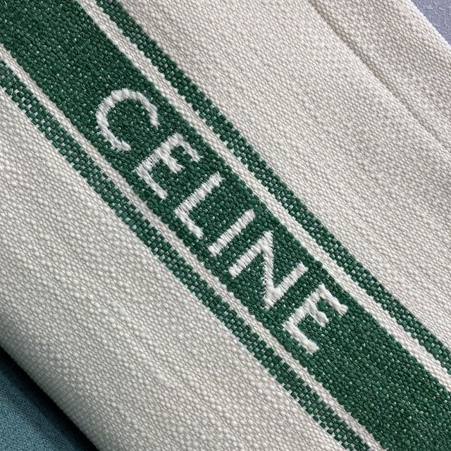 Celine original textile cabas 192172 white&green