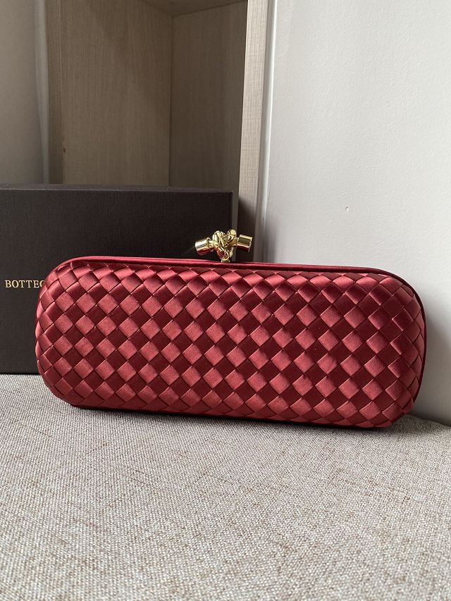 BV original silk knot clutch 202031 wine red