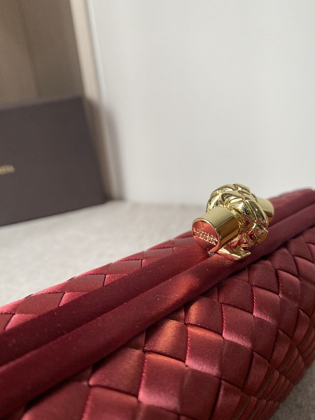 BV original silk knot clutch 202031 wine red