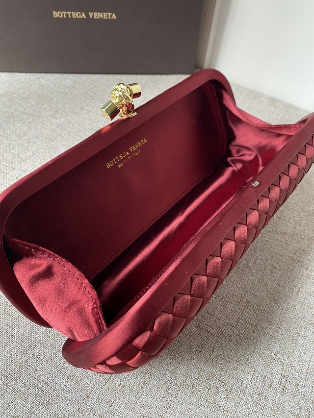 BV original silk knot clutch 202031 wine red