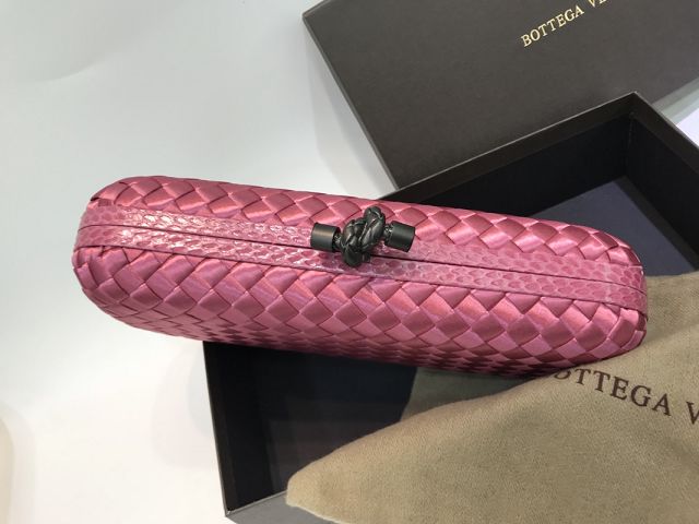 BV original silk&snakeskin knot clutch 202031-2 hot pink