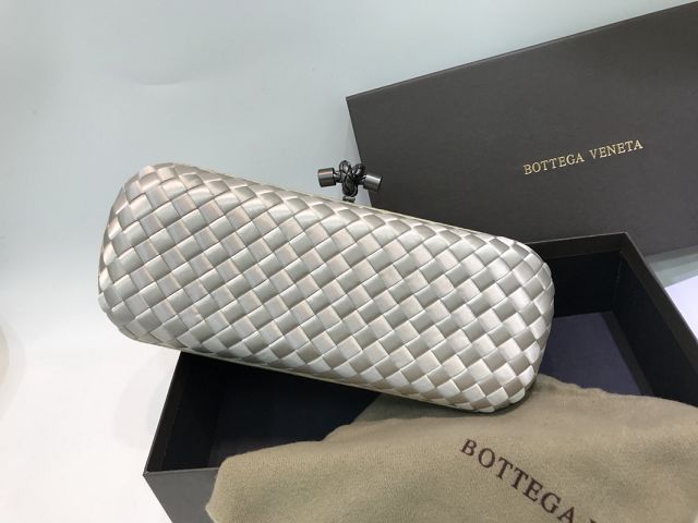 BV original silk&snakeskin knot clutch 202031-2 silver