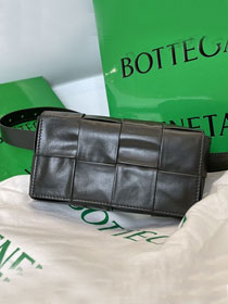 BV original paper calfskin cassette belt bag 651053 dark green