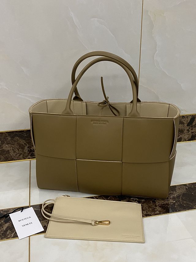 BV original lambskin arco tote bag 609175 khaki