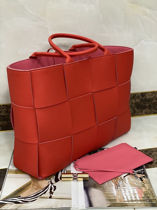 BV original lambskin large arco tote bag 608608 red