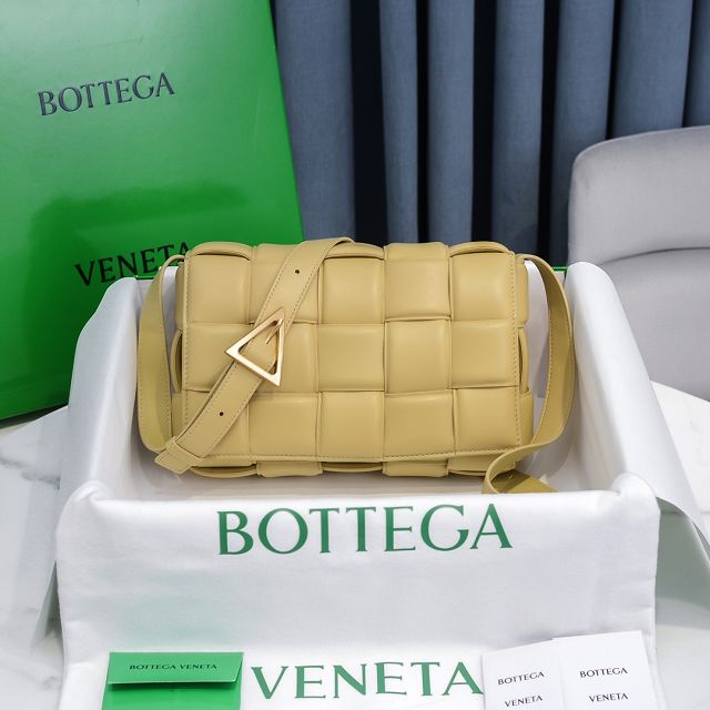 BV original lambskin padded cassette bag 591970 light yellow