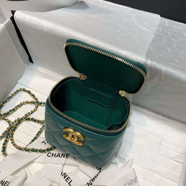 CC original calfskin small vanity with chain AP2292 green