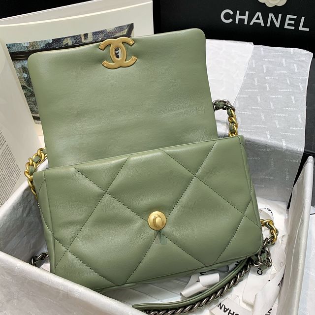 CC original calfskin small 19 flap bag AS1160 green