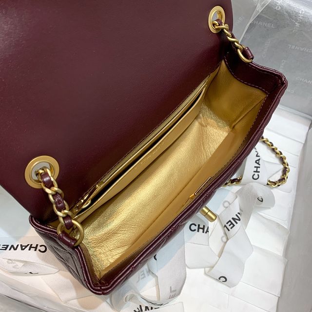 CC original lambskin flap bag AS1787 bordeaux