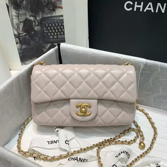 CC original lambskin flap bag AS1787 light pink