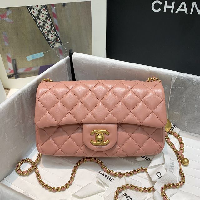 CC original lambskin flap bag AS1787 pink