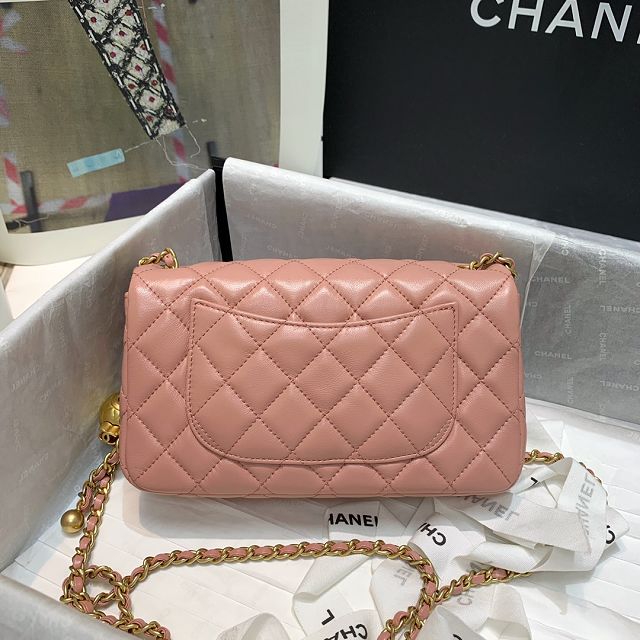 CC original lambskin flap bag AS1787 pink