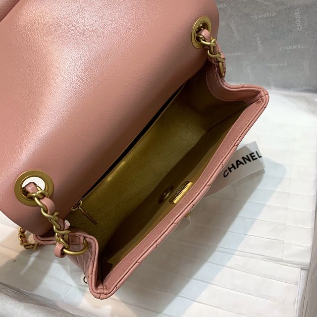 CC original lambskin small flap bag AS1786 pink