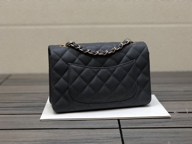 CC original grained calfskin mini flap bag A69900 dark grey