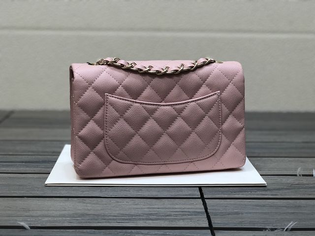 CC original grained calfskin mini flap bag A69900 pink