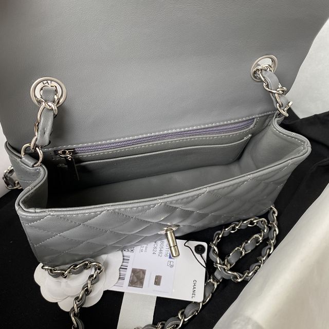 CC original lambskin mini flap bag A69900 dark grey