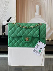 CC original lambskin small flap bag A01113 green