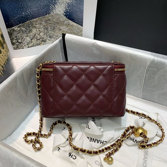 CC original lambskin small vanity with chain AP1341 bordeaux