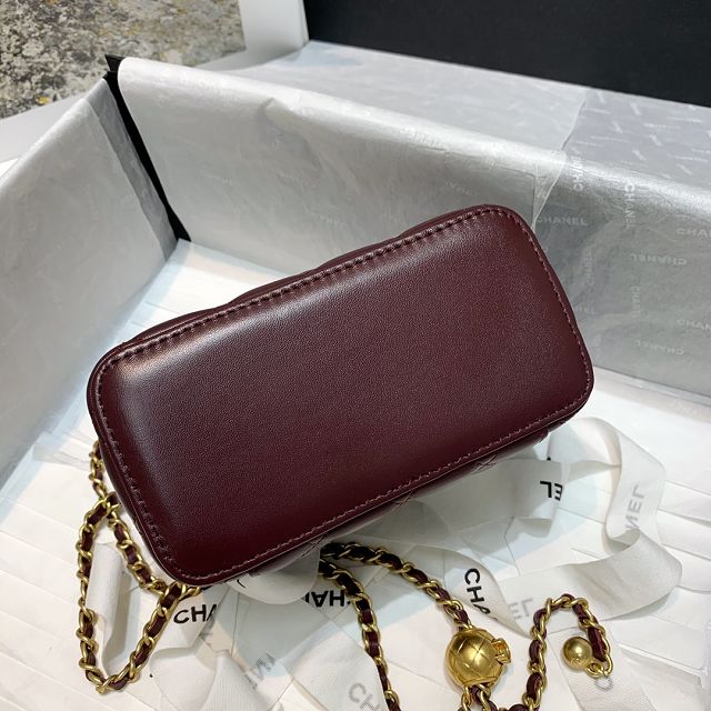 CC original lambskin small vanity with chain AP1341 bordeaux