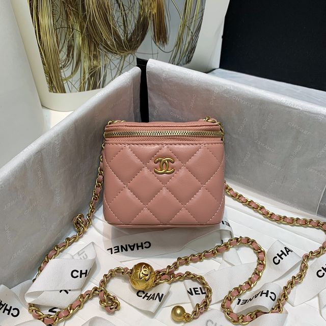 CC original lambskin small vanity with chain AP1447 pink