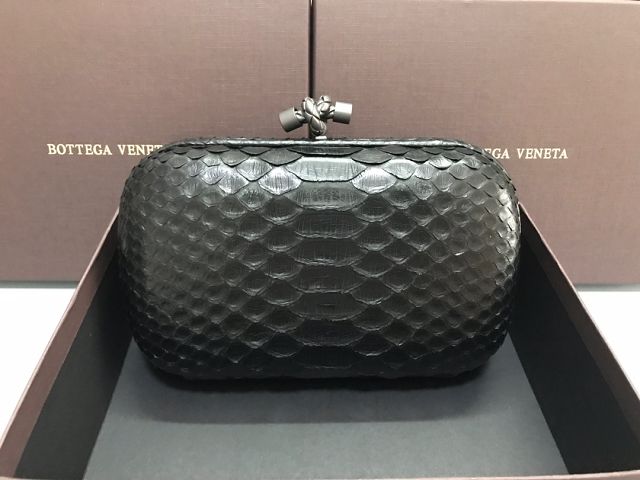 BV original python leather knot clutch 113085 black