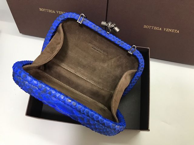 BV original python leather knot clutch 113085 blue