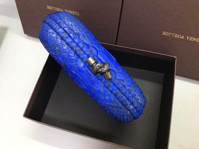 BV original python leather knot clutch 113085 blue