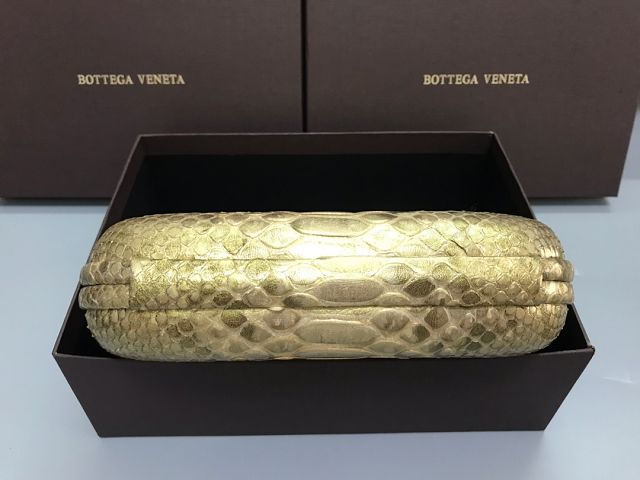 BV original python leather knot clutch 113085 gold