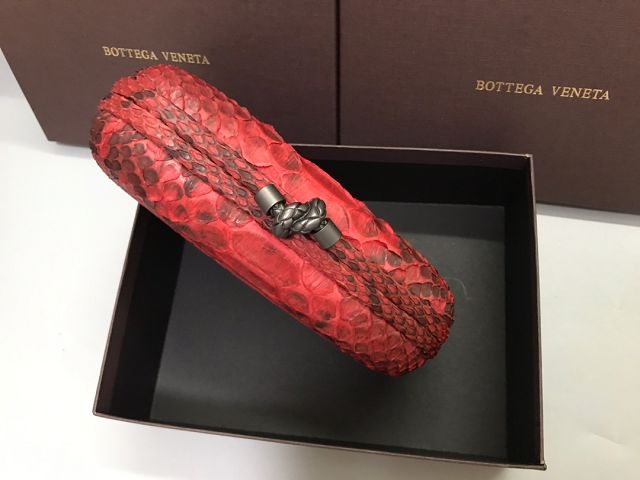 BV original python leather knot clutch 113085 red