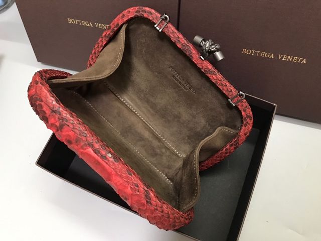 BV original python leather knot clutch 113085 red
