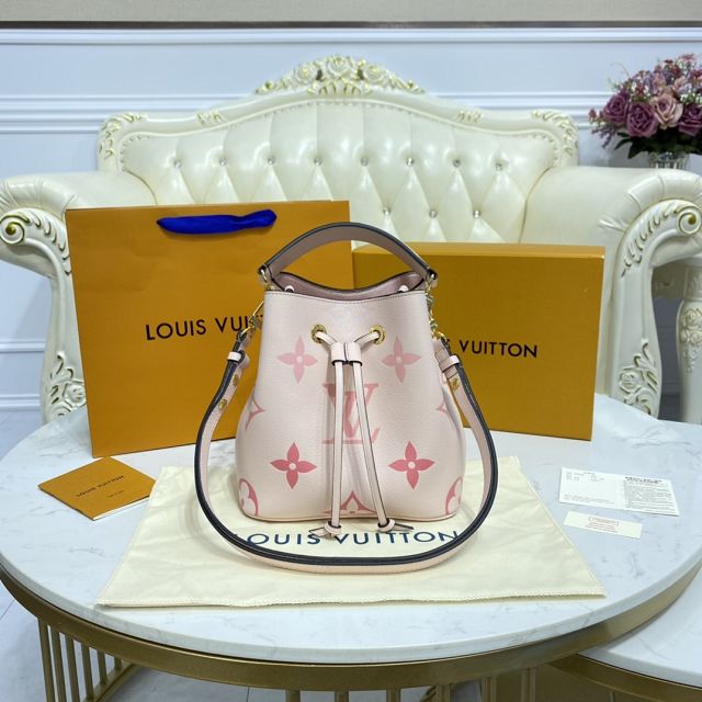 2021 Louis vuitton original embossed calfskin neonoe BB bag m45709 pink