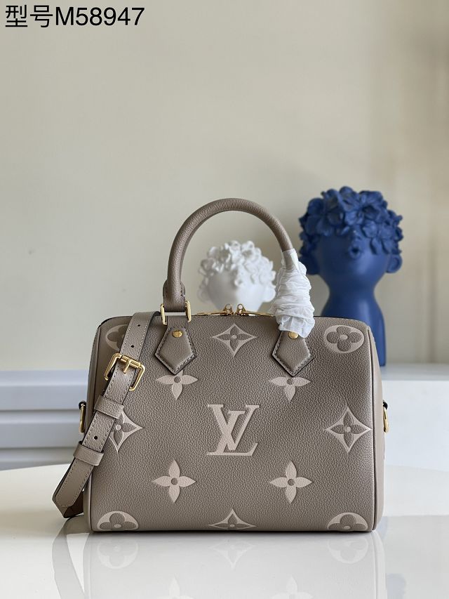 Louis vuitton original monogram calfskin speedy 25 M58947 grey