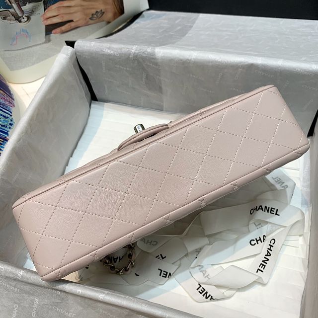 CC original lambskin medium flap bag A01112 light pink