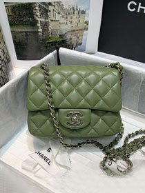 CC original lambskin mini flap bag A35200 green