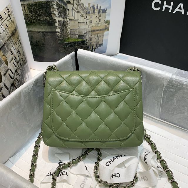 CC original lambskin mini flap bag A35200 green