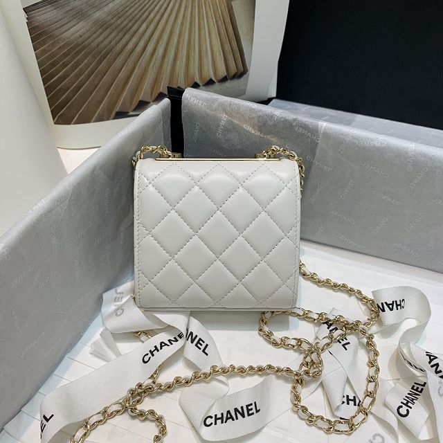 CC original lambskin mini wallet on chain A82769 white