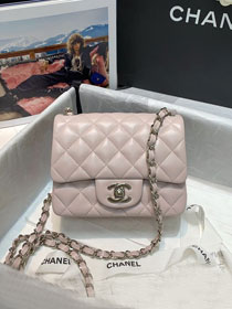 CC original lambskin mini flap bag A35200 light pink