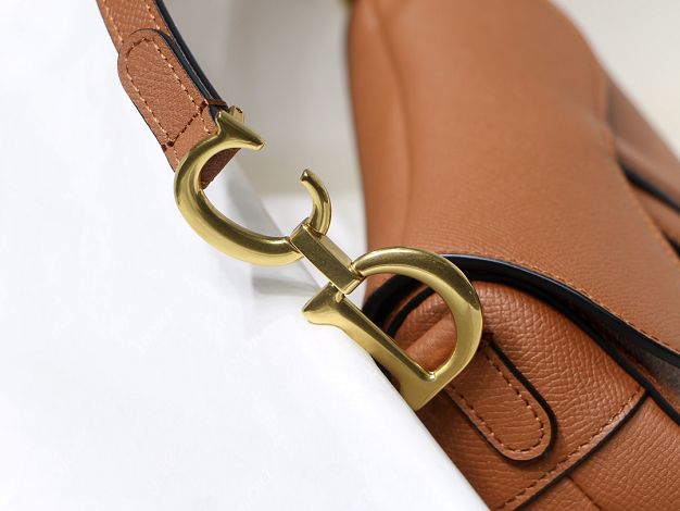 Dior original grained calfskin mini saddle bag M0447 caramel