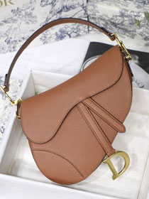 Dior original grained calfskin saddle bag M0446 caramel