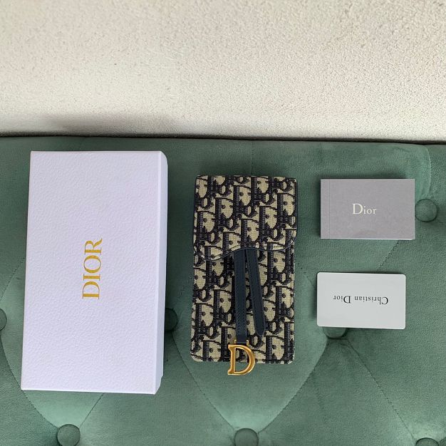 Dior original canvas phone chain pouch S2227 blue